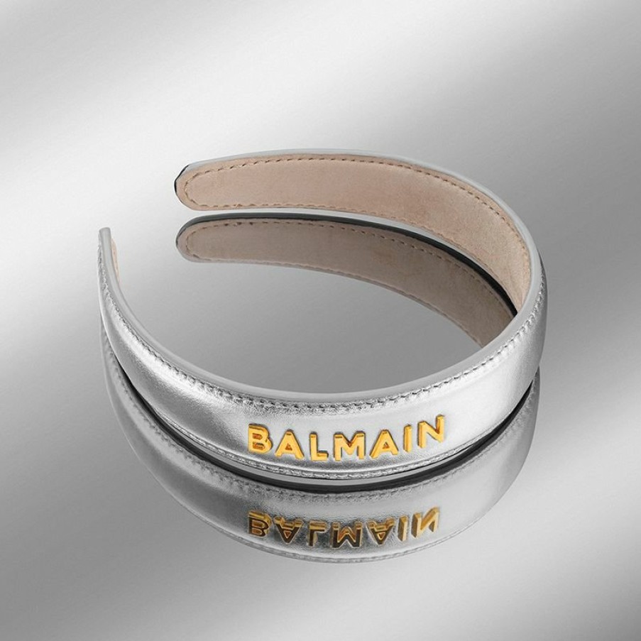 Haar Accessoires Balmain Hair | Leather Headband Large Silver