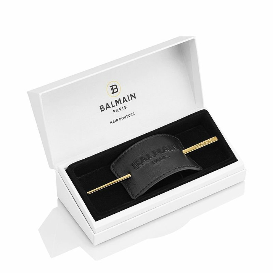 Haar Accessoires Balmain Hair | Genuine Leather Signature Hair Barrette Black